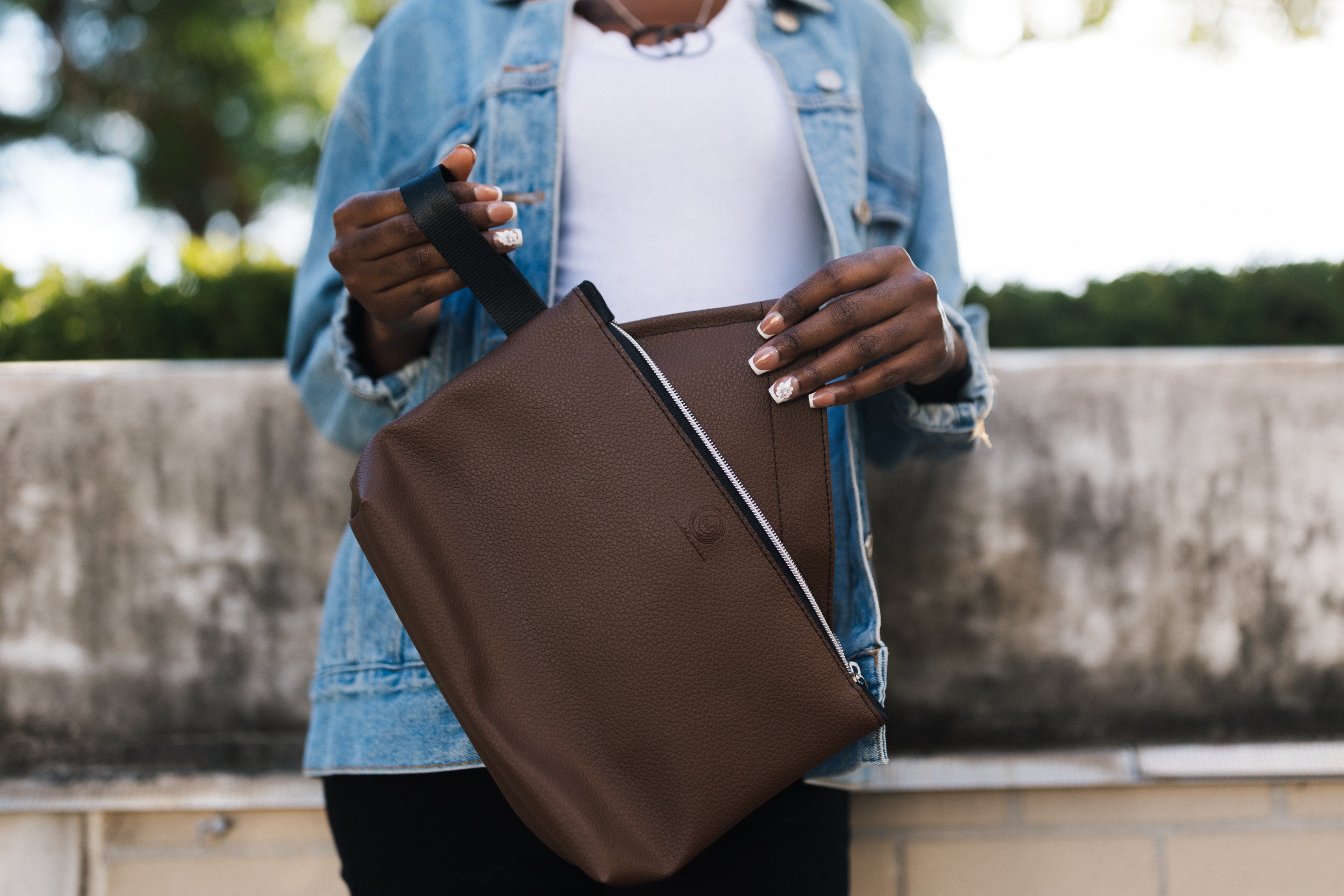 Destination Travel Bag & Brush Pouch Set | Repurposed Automotive Vinyl