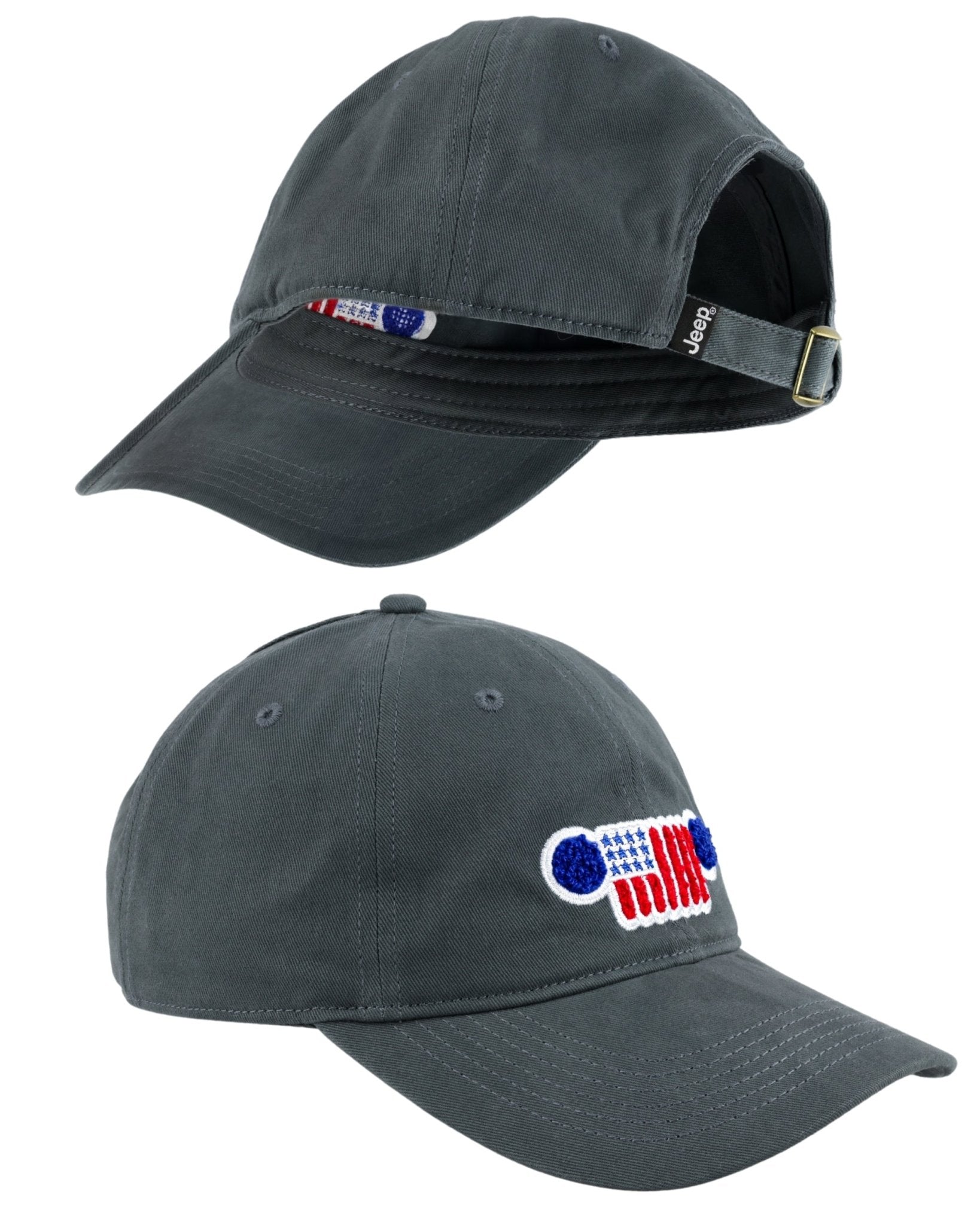 Hat - Jeep Chino Twill Ponytail with Chenille Stars and Stripes Grille Patch - Detroit Shirt CompanyFCA - JeepHats (Apparel)