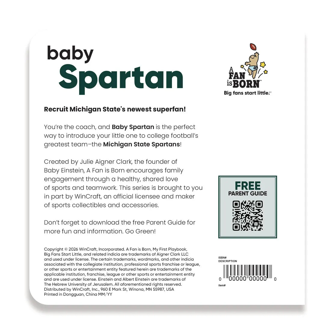 Michigan State Spartans: A Fan Is Born Baby Book