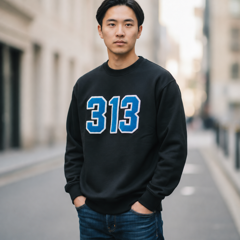 Crew Sweatshirt - Detroit Chenille 313