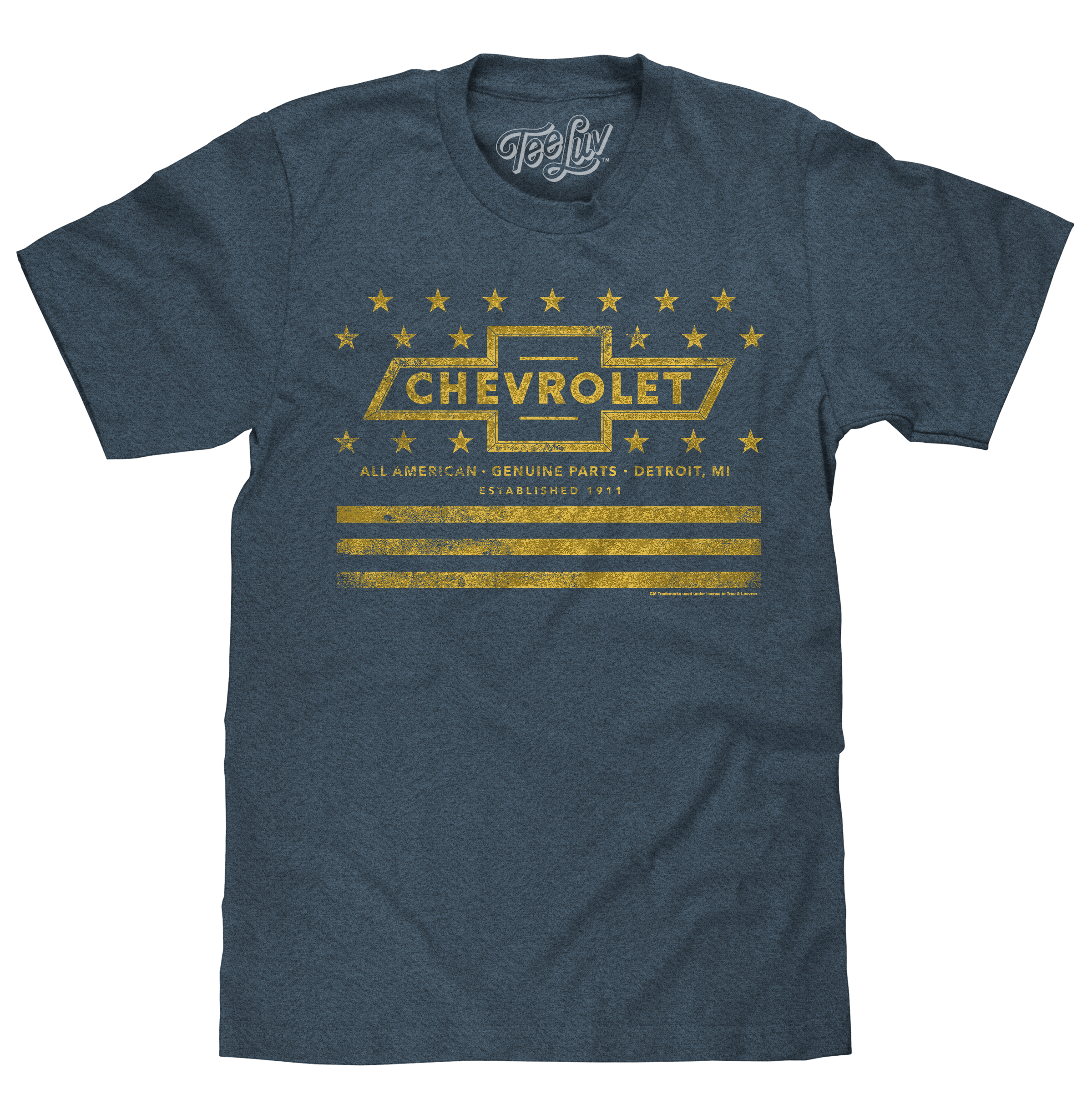 Chevrolet Yellow Stars & Stripes T-Shirt - Gray
