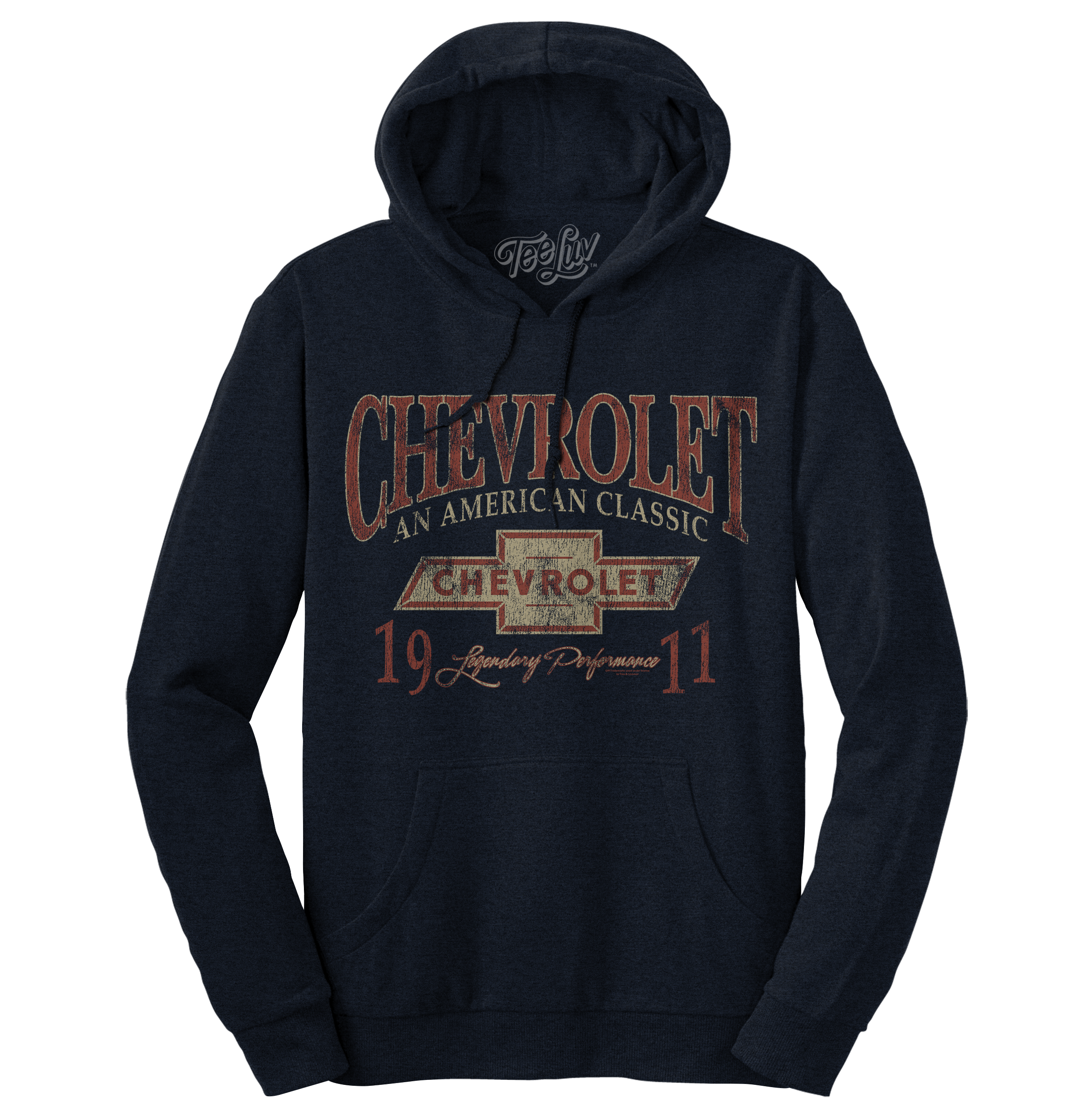 Chevy American Classic Pullover Hooded Sweatshirt - Navy