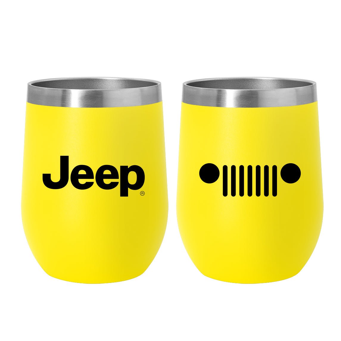 Jeep Insulated Wine Tumbler - Yellow Matte - Detroit Shirt CompanyFCA - JeepDrinkware (Accessories)