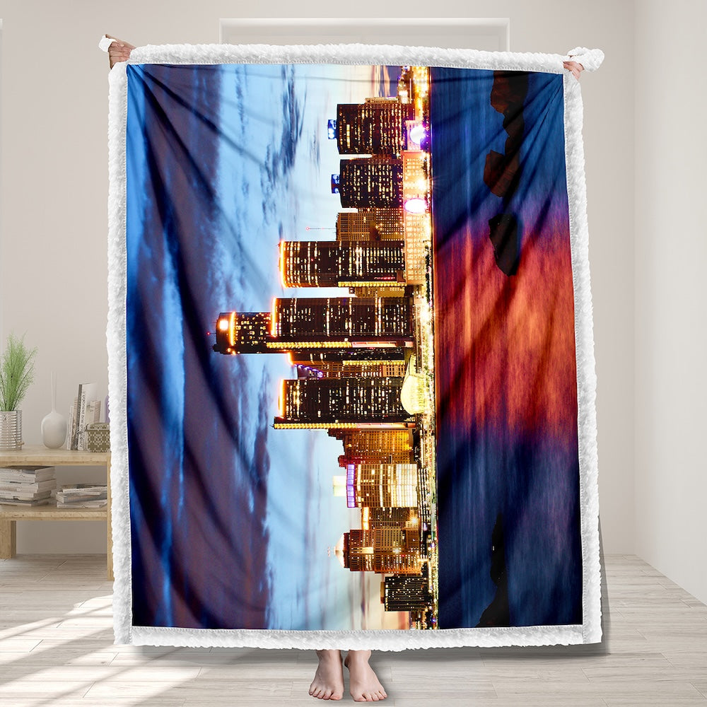 Blanket - Detroit Skyline