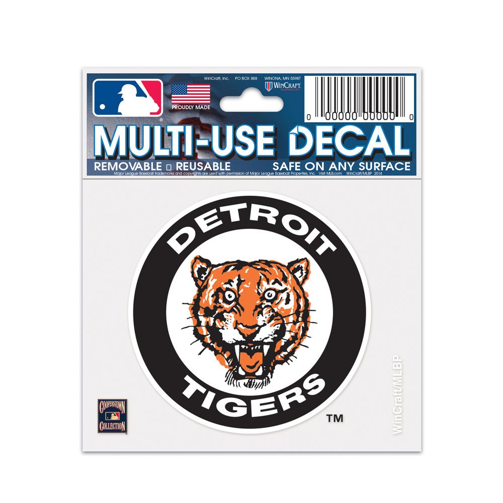 Detroit Tigers - 3" x 4" Cooperstown Multi-Use Decal