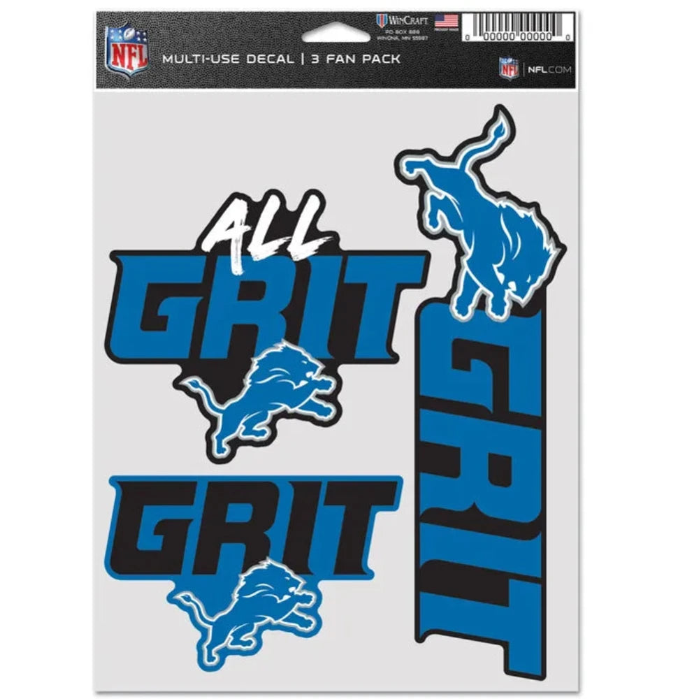 Detroit Lions Multi-Use Decals 3pk
