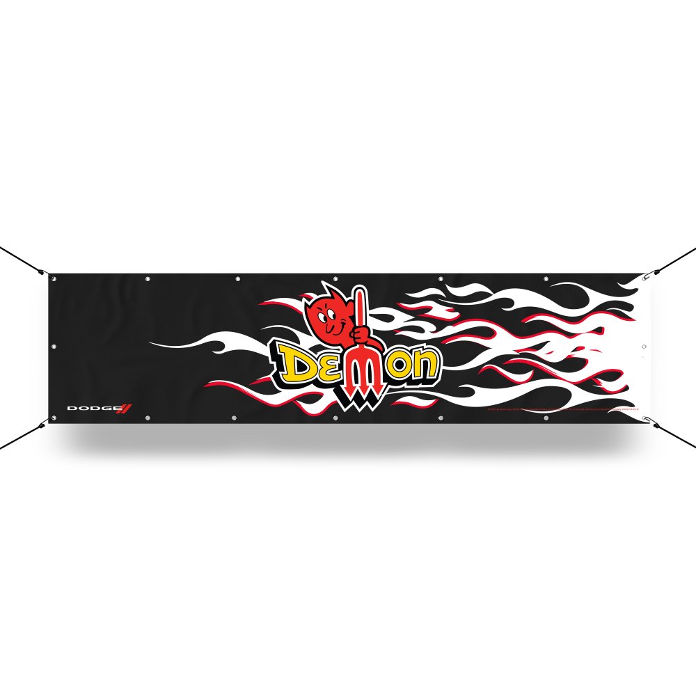 Banner - Dodge Demon Vintage with Flames - Detroit Shirt CompanyFCA - DodgeOther Accessories