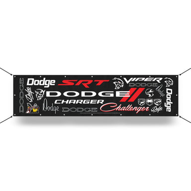 Banner - Dodge Multiple Logos Vintage and Current - Detroit Shirt CompanyFCA - DodgeOther Accessories