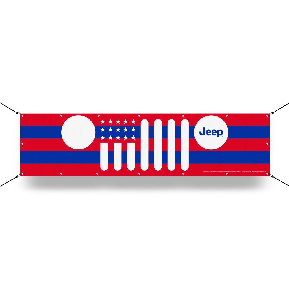 Banner - Jeep® Flag Grille - RWB - Detroit Shirt CompanyFCA - JeepOther Accessories