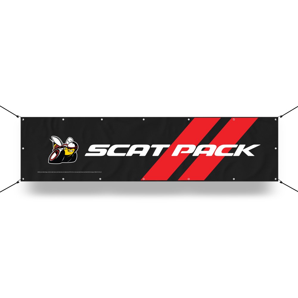 Banner - Dodge Scat Pack with Rhombus Long - Detroit Shirt CompanyFCA - DodgeOther Accessories