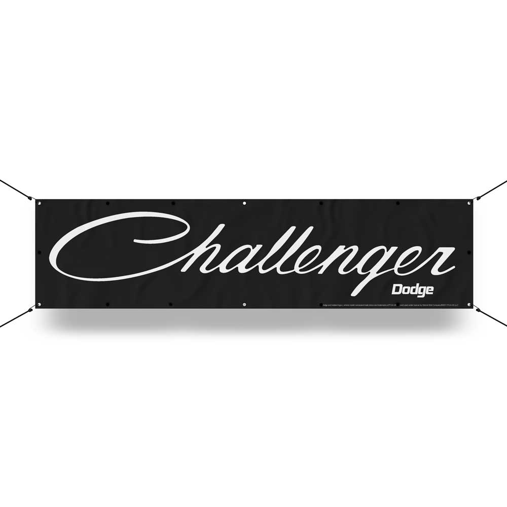 Banner - Dodge Challenger Script Long - Detroit Shirt CompanyFCA - DodgeOther Accessories