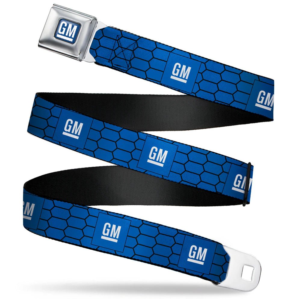 GM Bug Honeycomb Grill - Blue Seatbelt Belt - Detroit Shirt CompanyBuckleDownBelt