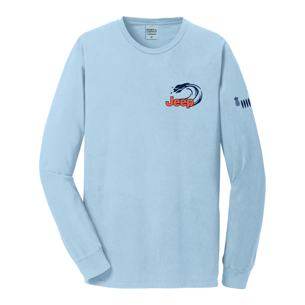 Mens Long Sleeve T-Shirt  Jeep® Wrangler Beachin' Good Time - Beach Wash Glacier Blue