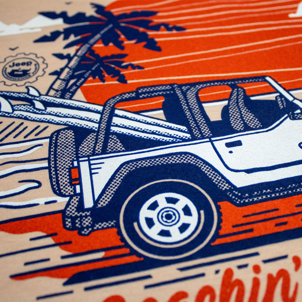 Ladies Jeep® Beachin' Good Time V-neck - Heather Peach