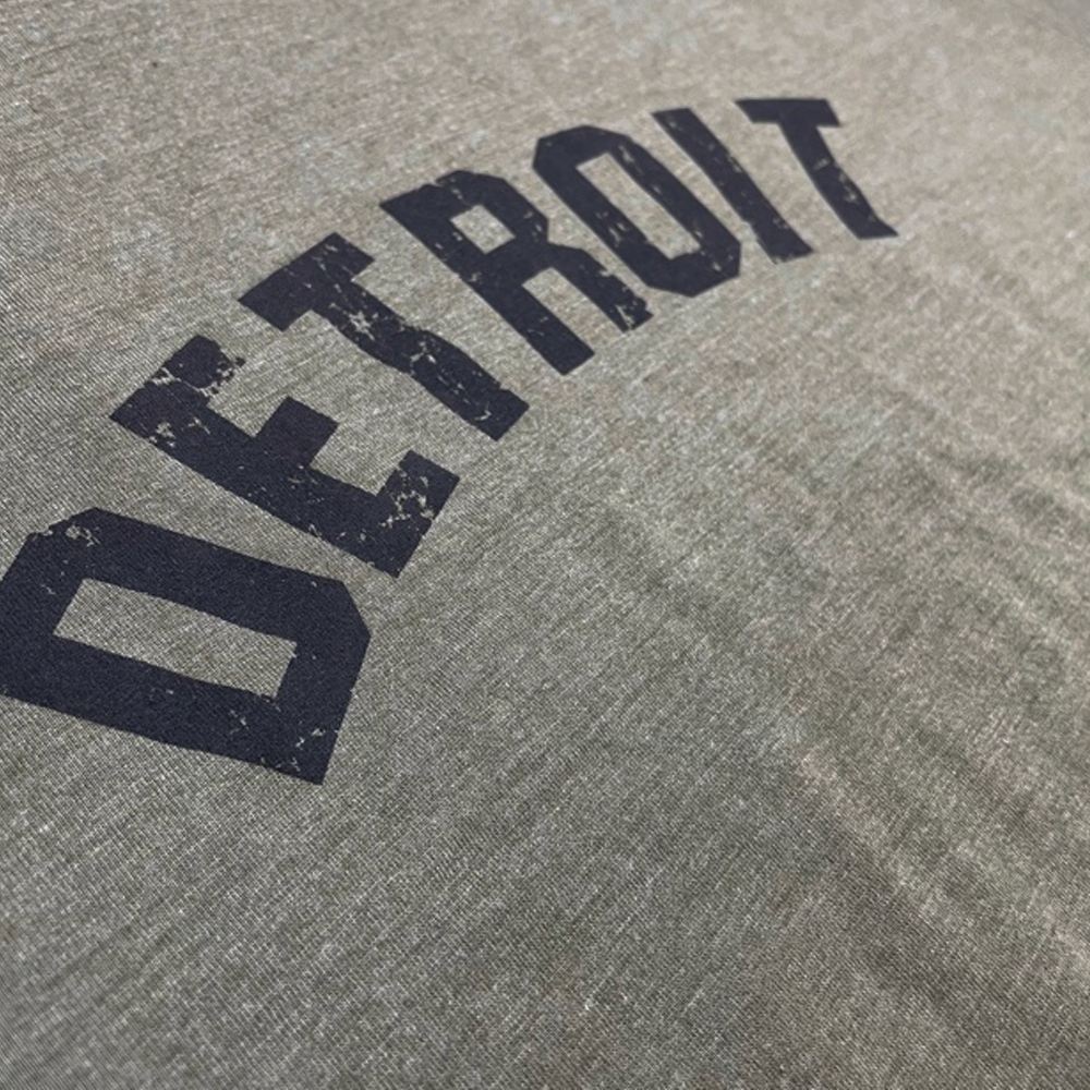 Mens Triblend Detroit Bend T-shirt (Military Green)