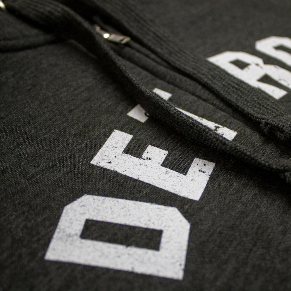 Detroit Bend Zip Hoodie Sweatshirt - Heather Black