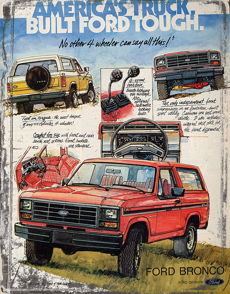 Metal Sign - Vintage Ford Bronco Ad