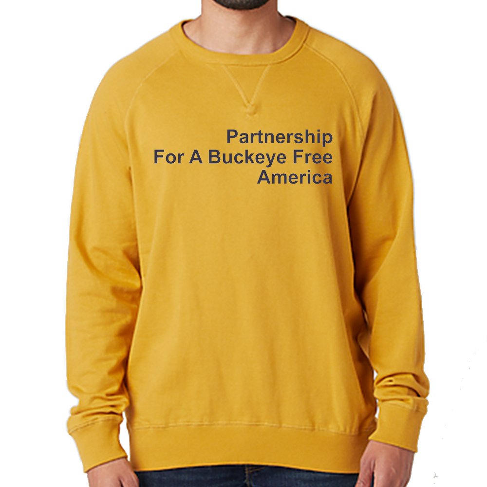 Partnership for a Buckeye Free America Crew Sweatshirt - Maize - Detroit Shirt CompanyDetroit Shirt CompanySweatshirts (Apparel)