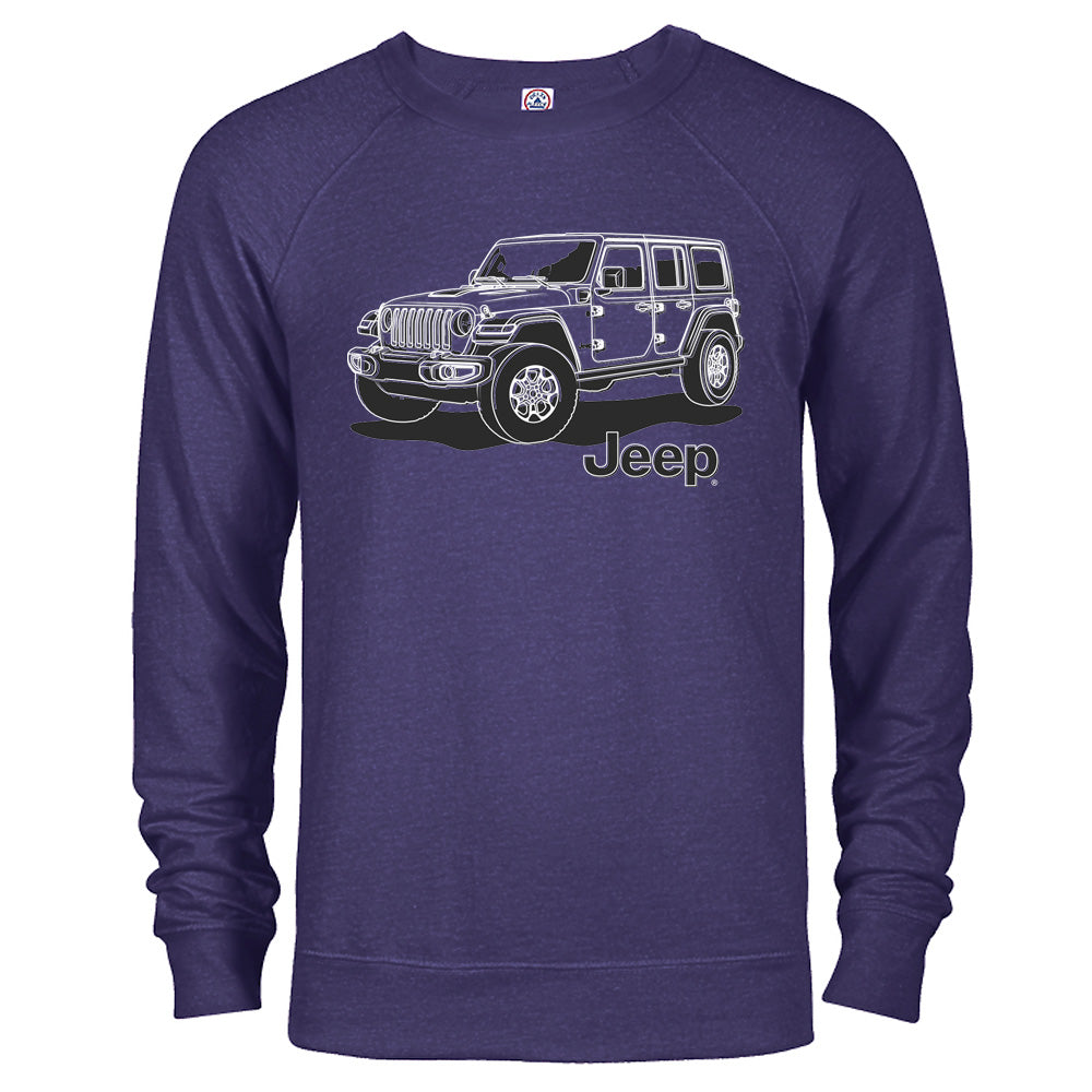 Jeep® Wrangler Line Art - French Terry Crewneck Sweatshirt