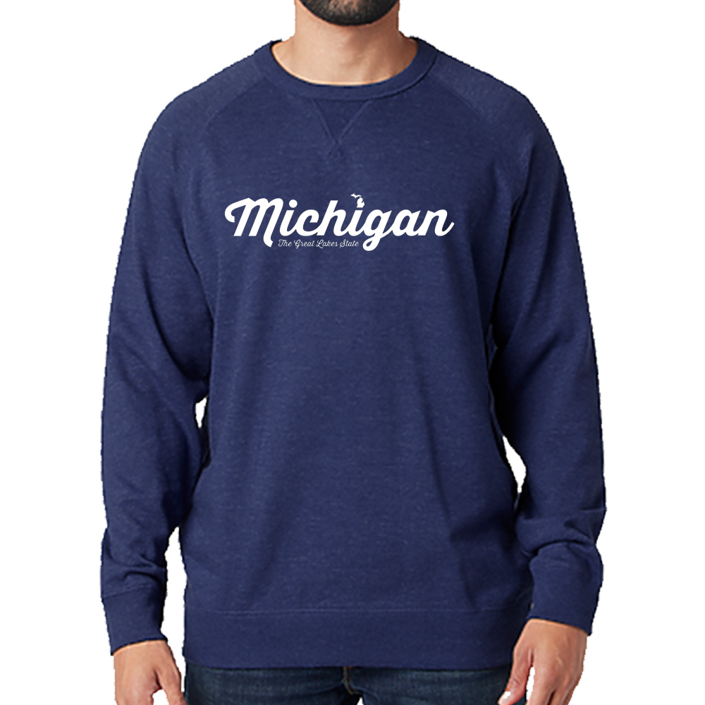 Michigan Script French Terry Crew Sweatshirt