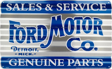 Metal Sign - Ford Sales and Service Corrugated - Detroit Shirt CompanyHangtimeOther Accessories