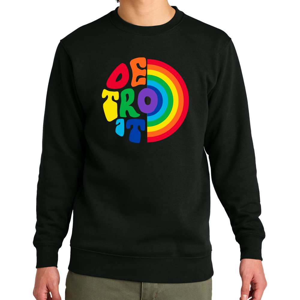 Crew Sweatshirt - Detroit Rainbow - Black