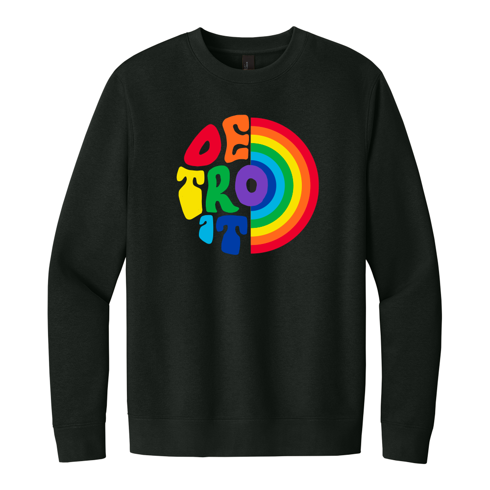 Crew Sweatshirt - Detroit Rainbow - Black