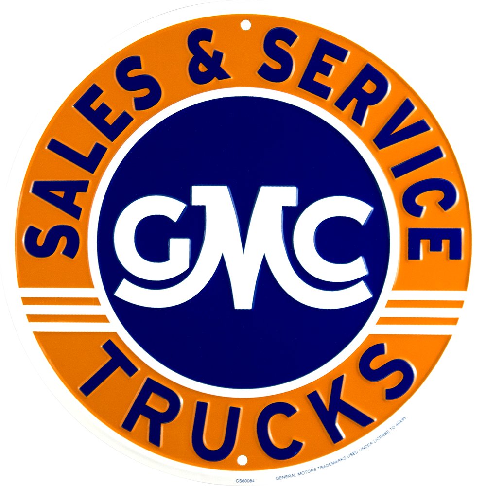 Metal Sign - GMC Trucks Sales and Service Circle - Detroit Shirt CompanyHangtimeOther Accessories