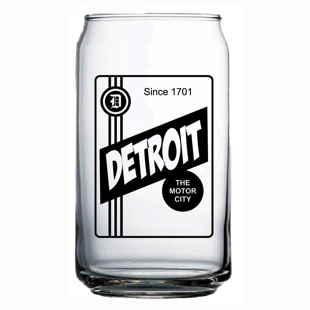 Can Glass - Detroit Label - Detroit Shirt CompanyDetroit Shirt CompanyDrinkware (Accessories)