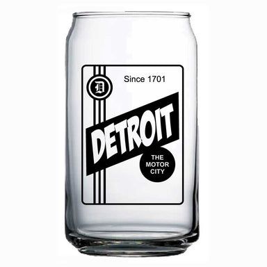 Can Glass - Detroit Label - Detroit Shirt CompanyDetroit Shirt CompanyDrinkware (Accessories)