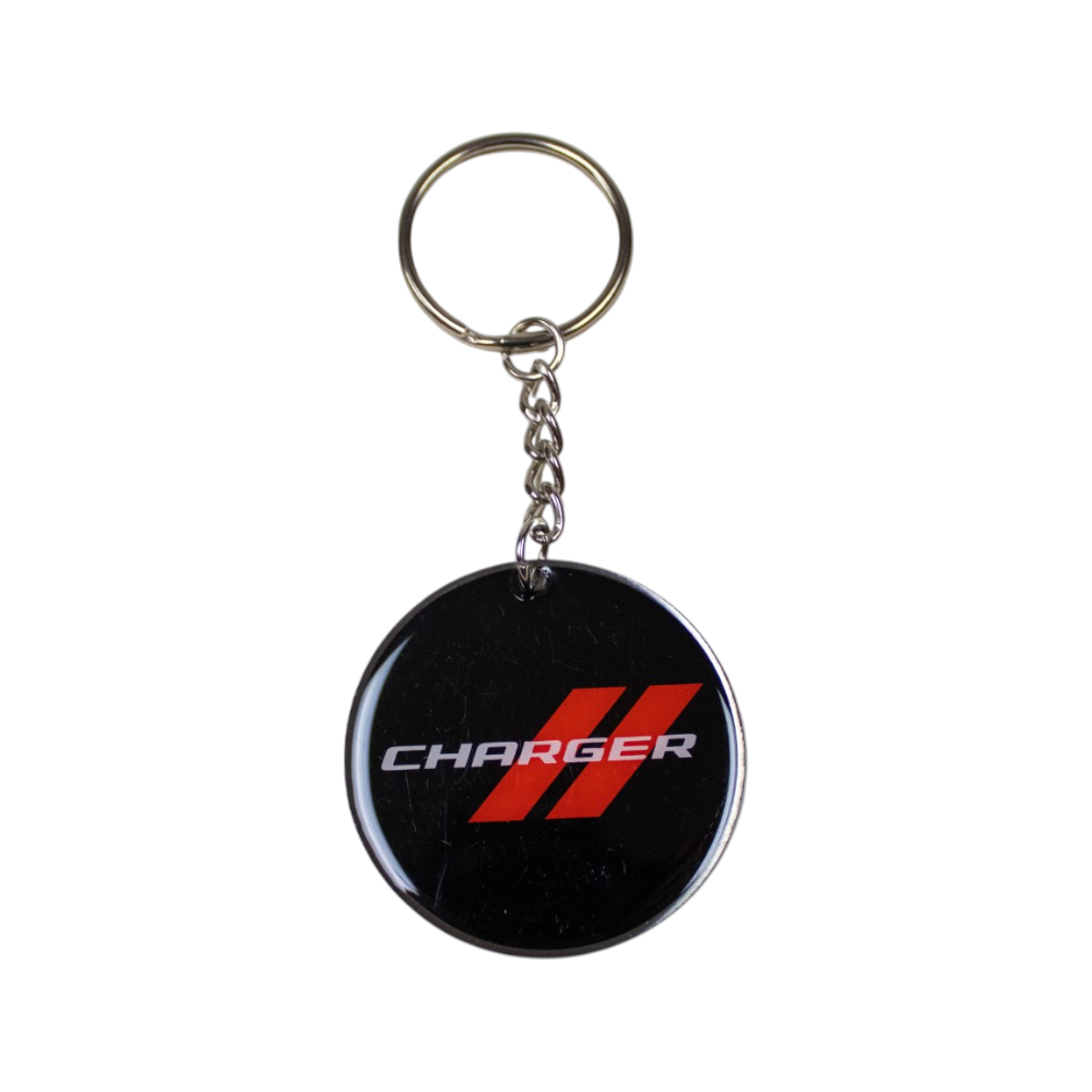 Keychain - Dodge Charger Rhombus - Round Metal