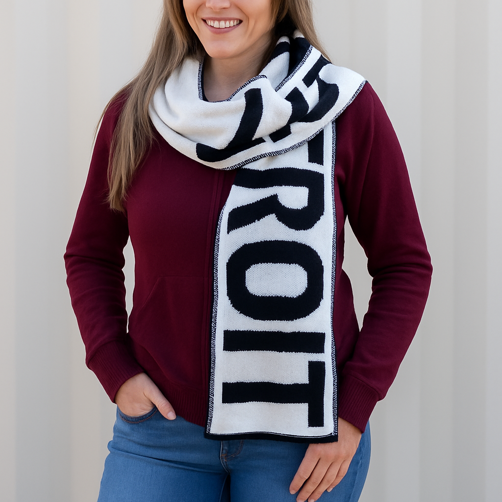 Scarf - Detroit Classic Full Logo - Knit