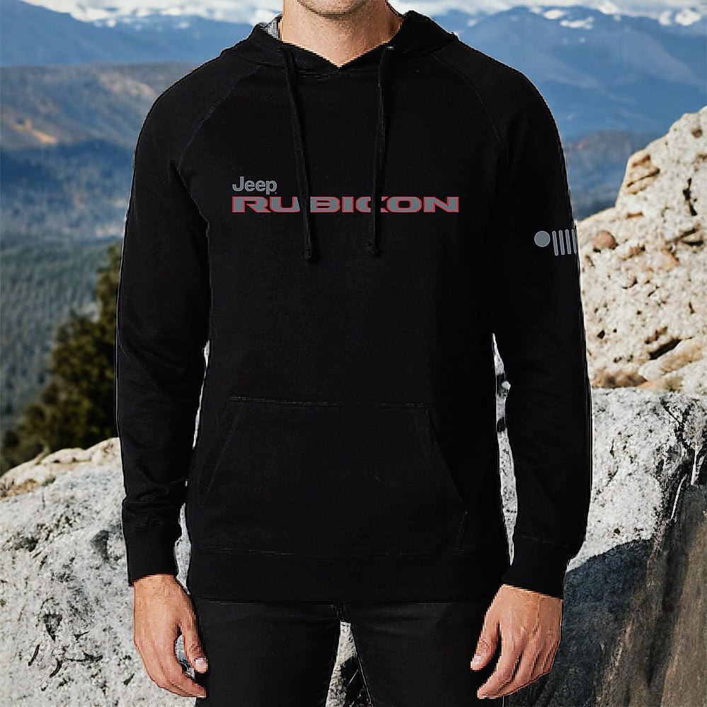 Mens Jeep® Rubicon French Terry Hoodie - Black - Detroit Shirt CompanyFCA - JeepHoodies (Apparel)