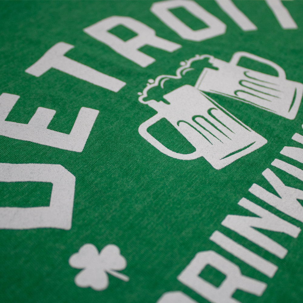 Mens Detroit Drinking Team St. Patrick's Day T-shirt (Heather Kelly Green)