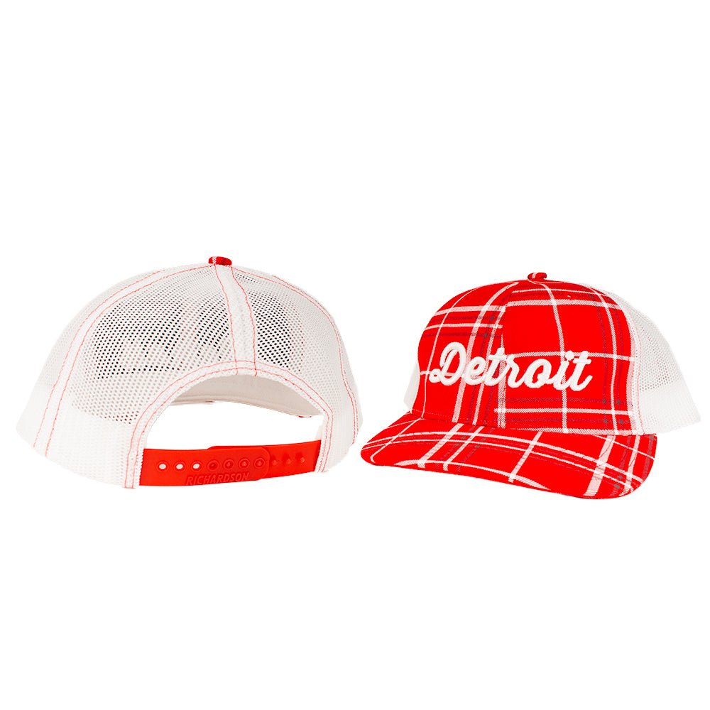 Hat - Detroit Thirsty Red Plaid Richardson Snapback - Detroit Shirt CompanyDetroit Shirt CompanyHats (Apparel)