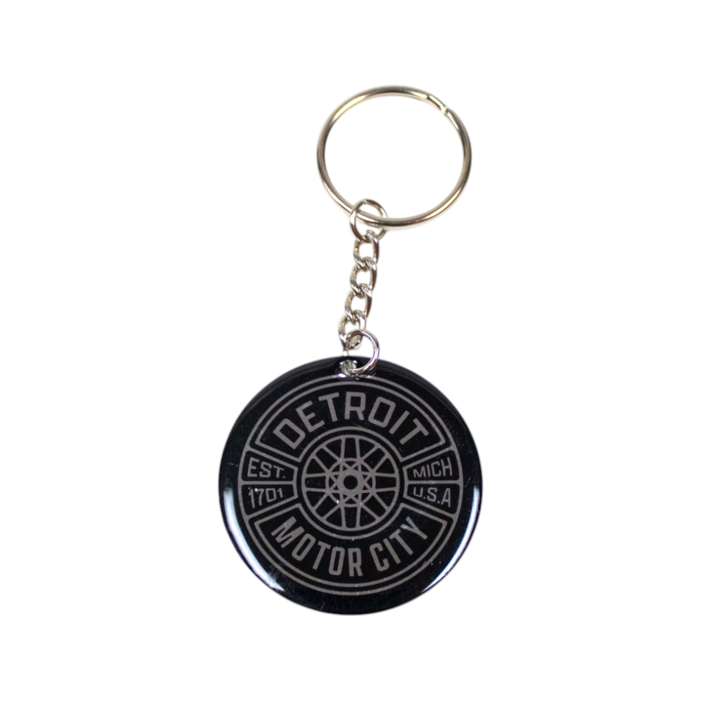 Keychain - Detroit Spokes - Round Metal