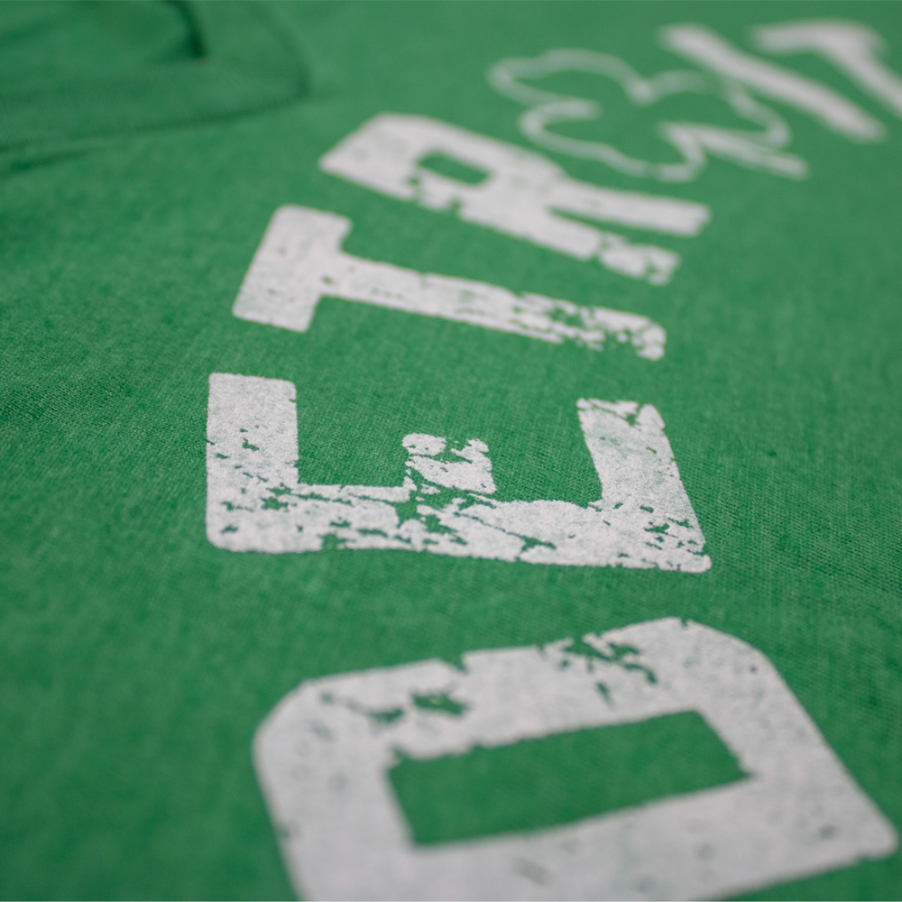 Ladies Detroit Bend St. Patrick's Day V-Neck - Heather Kelly Green