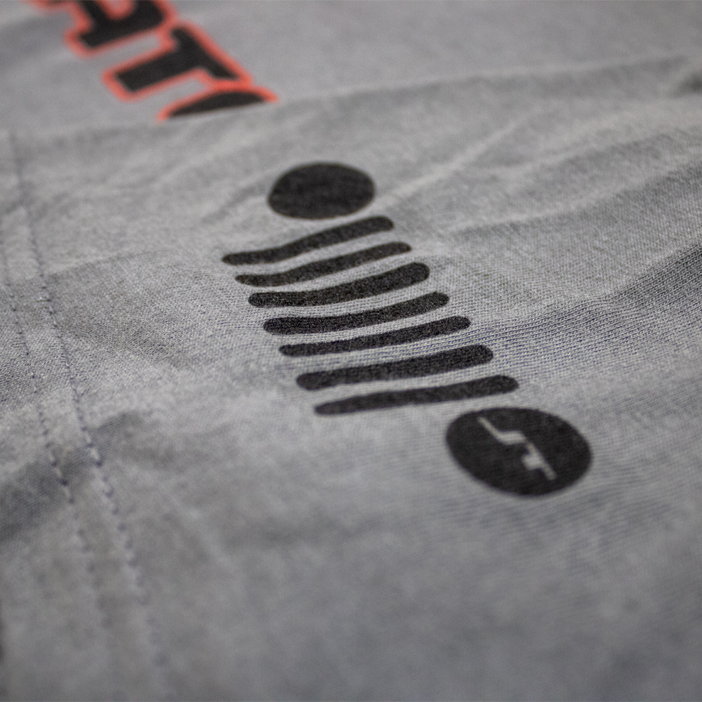 Mens/Unisex V-Neck T-Shirt Jeep® Gladiator Red/Black - Slate Grey