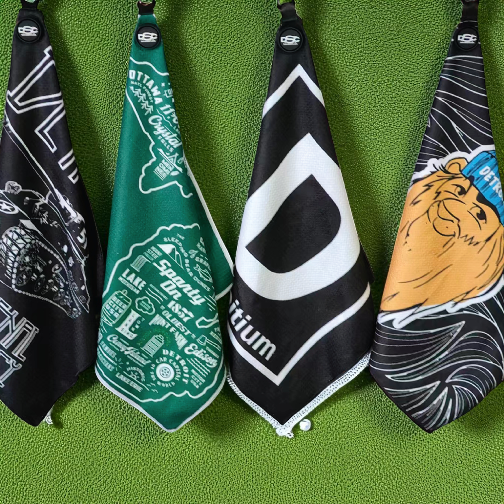 Golf Towel - Michigan Places-Green