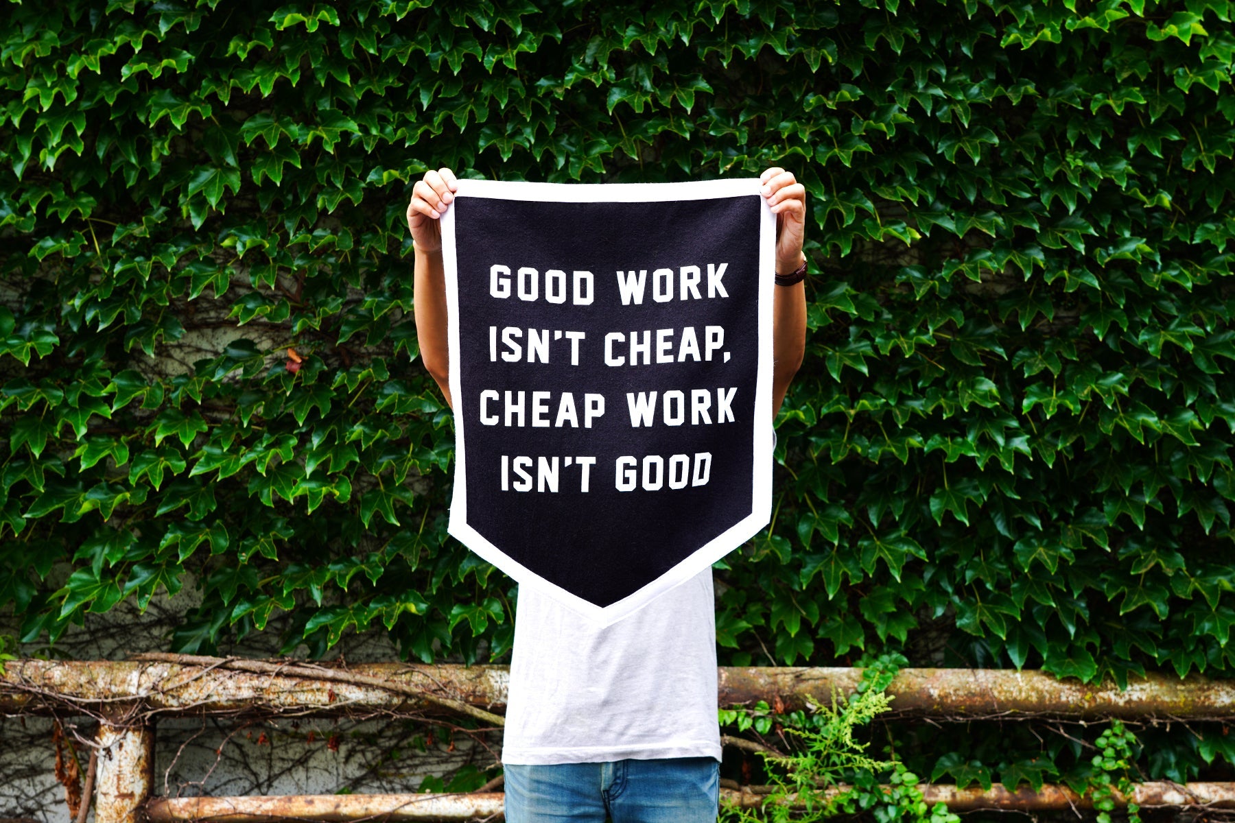 Good Work Isn't Cheap Camp Flag • Promises Kept Events x Oxford Pennant