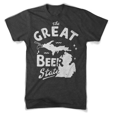 Mens Triblend The Great Beer State T-shirt (Heather Black) - Detroit Shirt CompanyDetroit Shirt CompanyT-Shirts (Apparel)