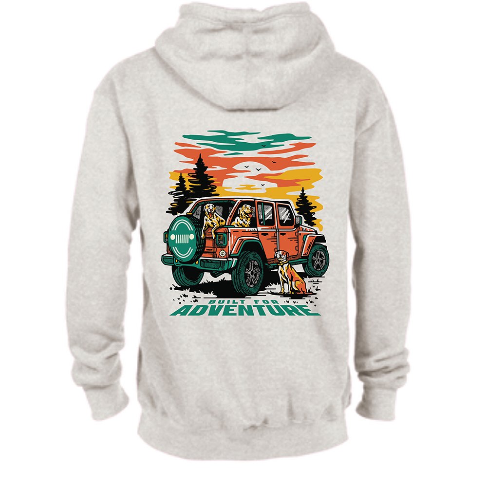 Mens Jeep® Built/Dogs Hoodie - Oatmeal Heather - Detroit Shirt CompanyFCA - JeepHoodies (Apparel)