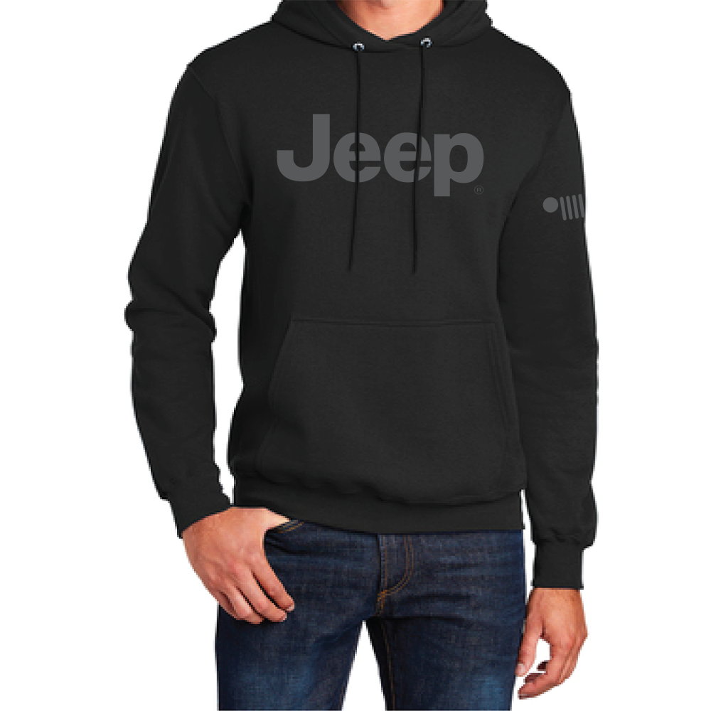 Mens Jeep® Text Blackout Hoodie - Blackout