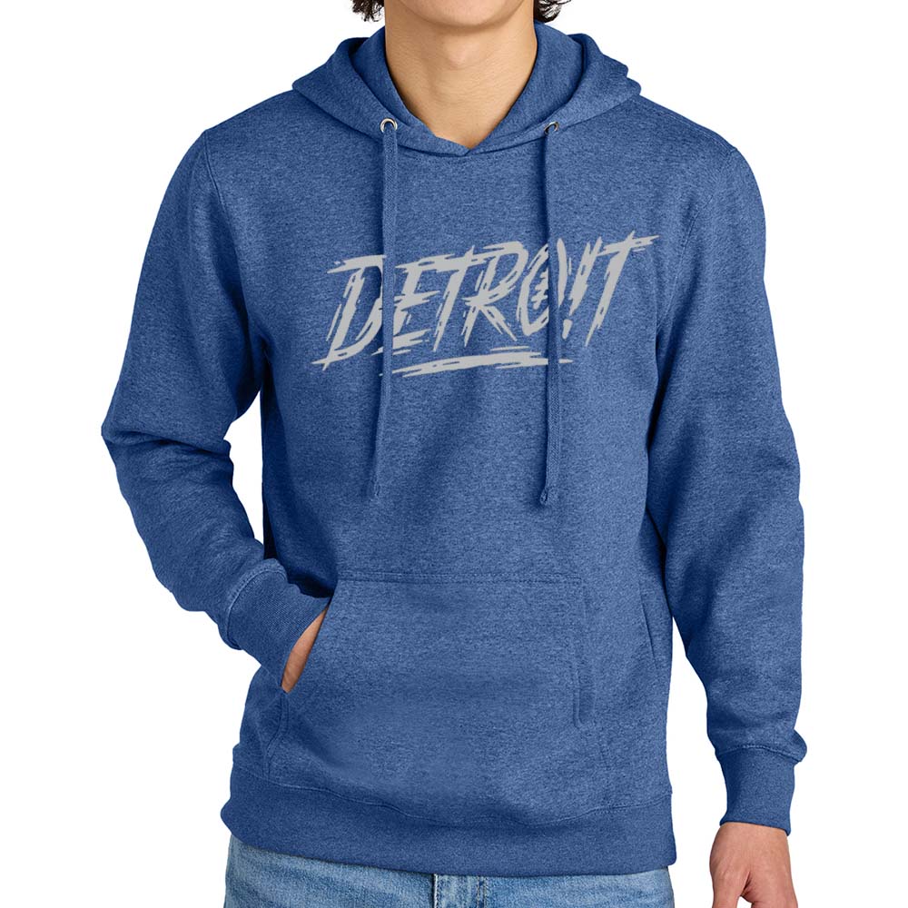 Detroit Football Score Hoodie - Royal Heather