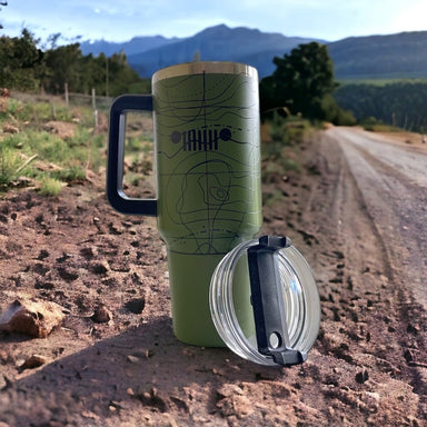 Handle Mug - Jeep Topography - Green - Detroit Shirt CompanyFCA - JeepDrinkware (Accessories)