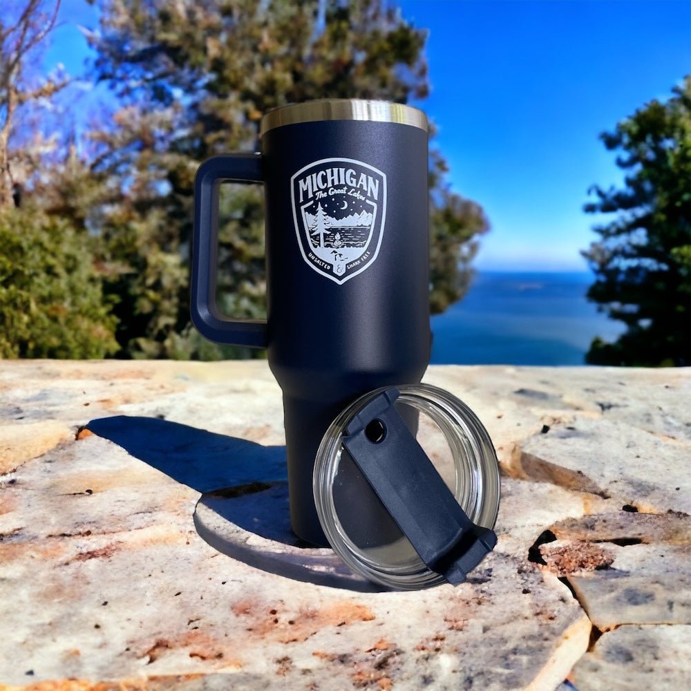 Handle Mug - Michigan Shield - Navy Blue - Detroit Shirt CompanyDetroit Shirt CompanyDrinkware (Accessories)