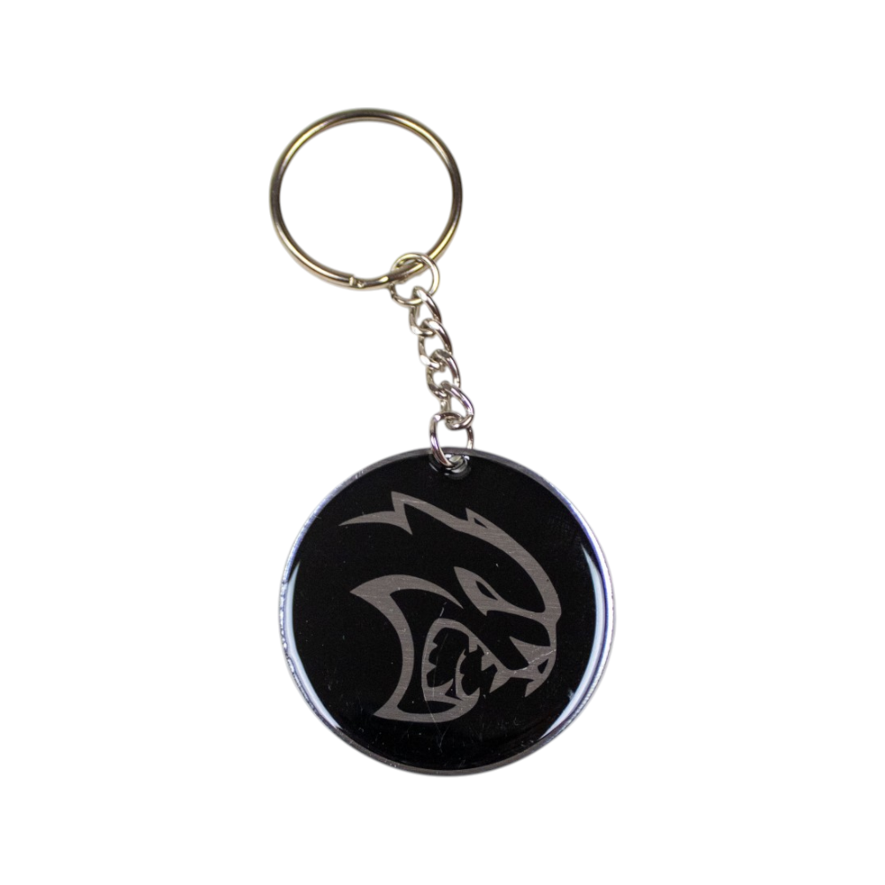 Keychain - Dodge Hellcat SRT - Round Metal