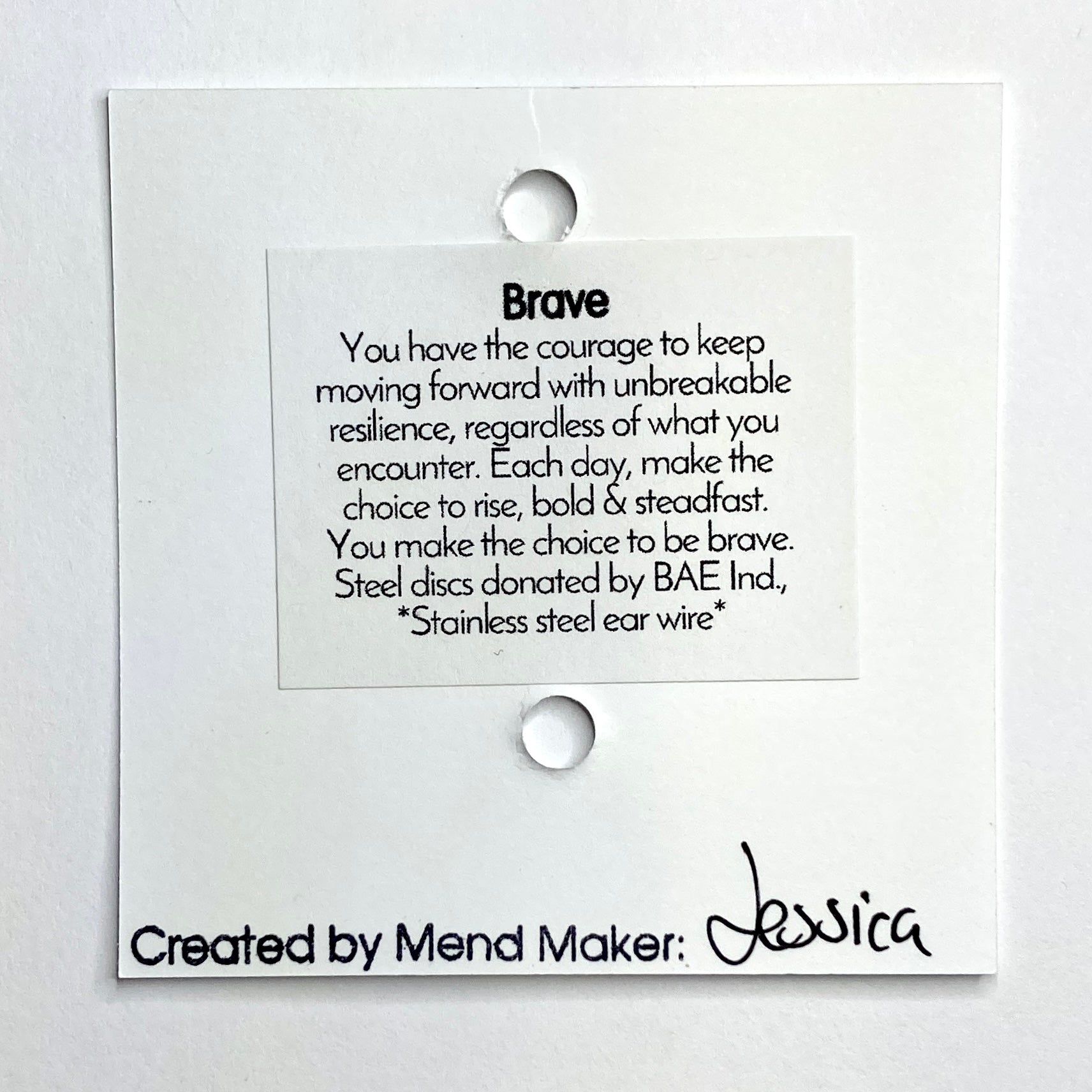 Brave Earrings | Repurposed Steel Automotive Parts | Stainless Steel Ear Wire