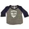 Baby - Michigan Shield Triblend 3/4 Sleeve Baseball T-shirt