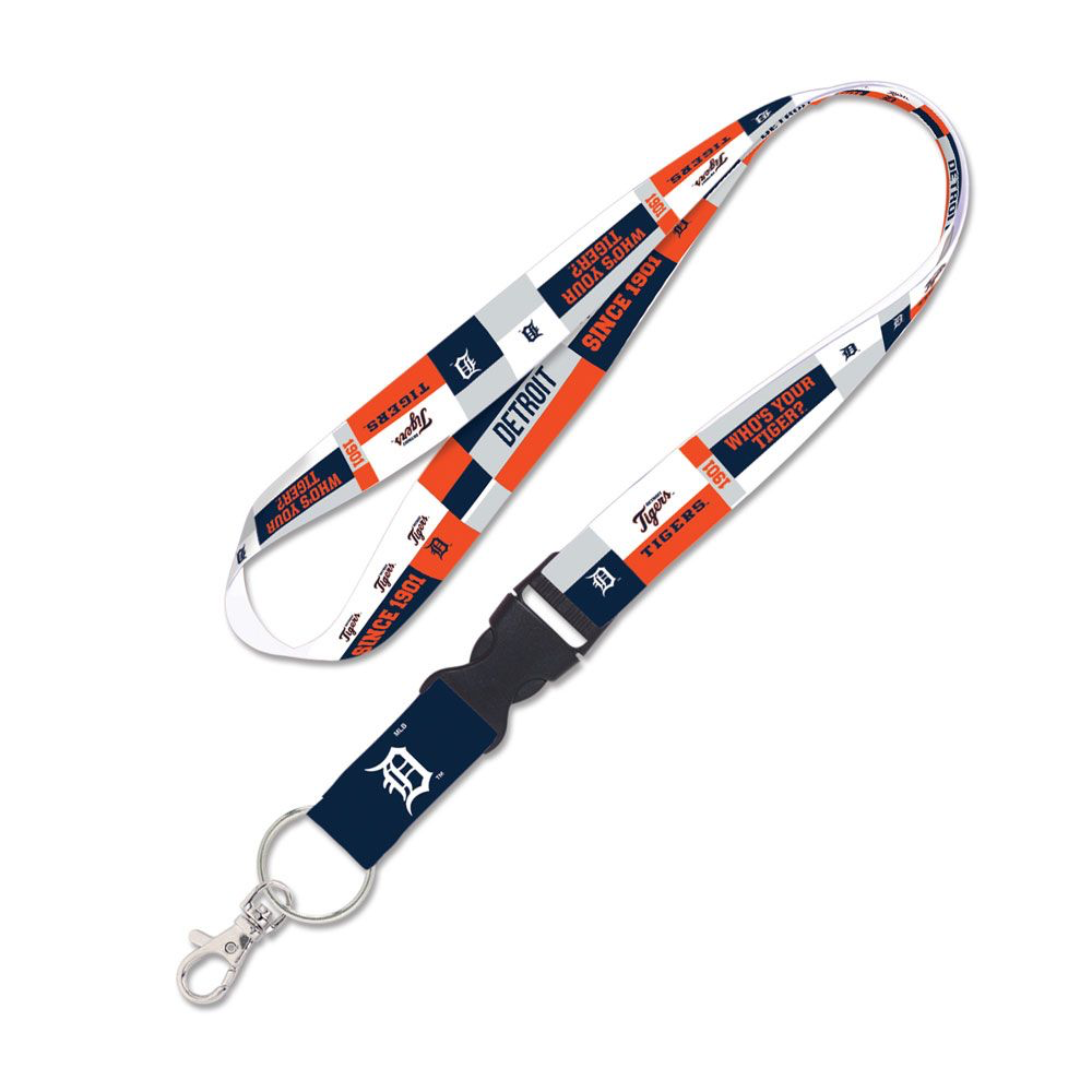 Detroit Tigers - 1" Color Block Lanyard w/ Detachable Buckle